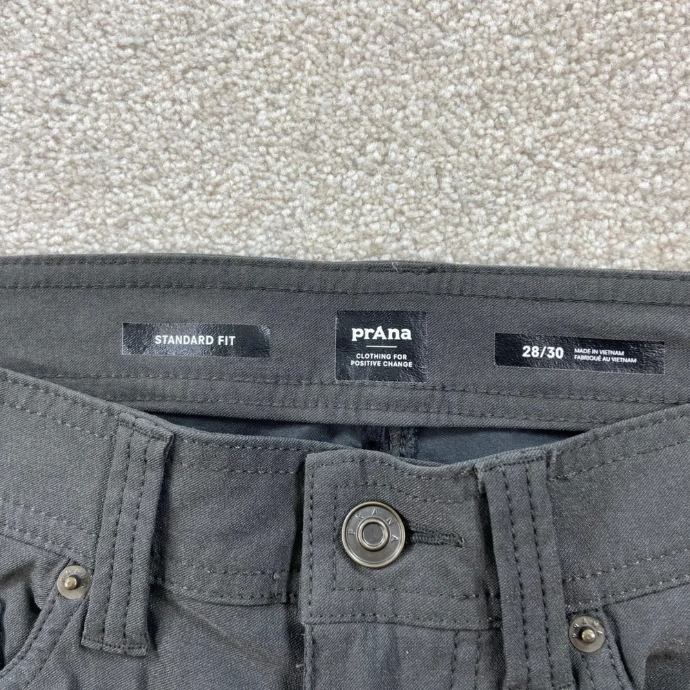 Prana Brion II Pant Men 28x30 Charcoal Grey Standard Fit 1969771 Stretch Hiking